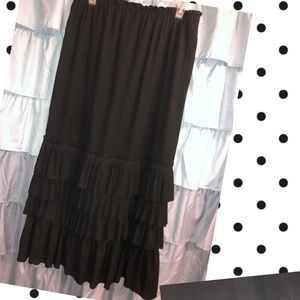 Handmade Black Ruffle Skirt